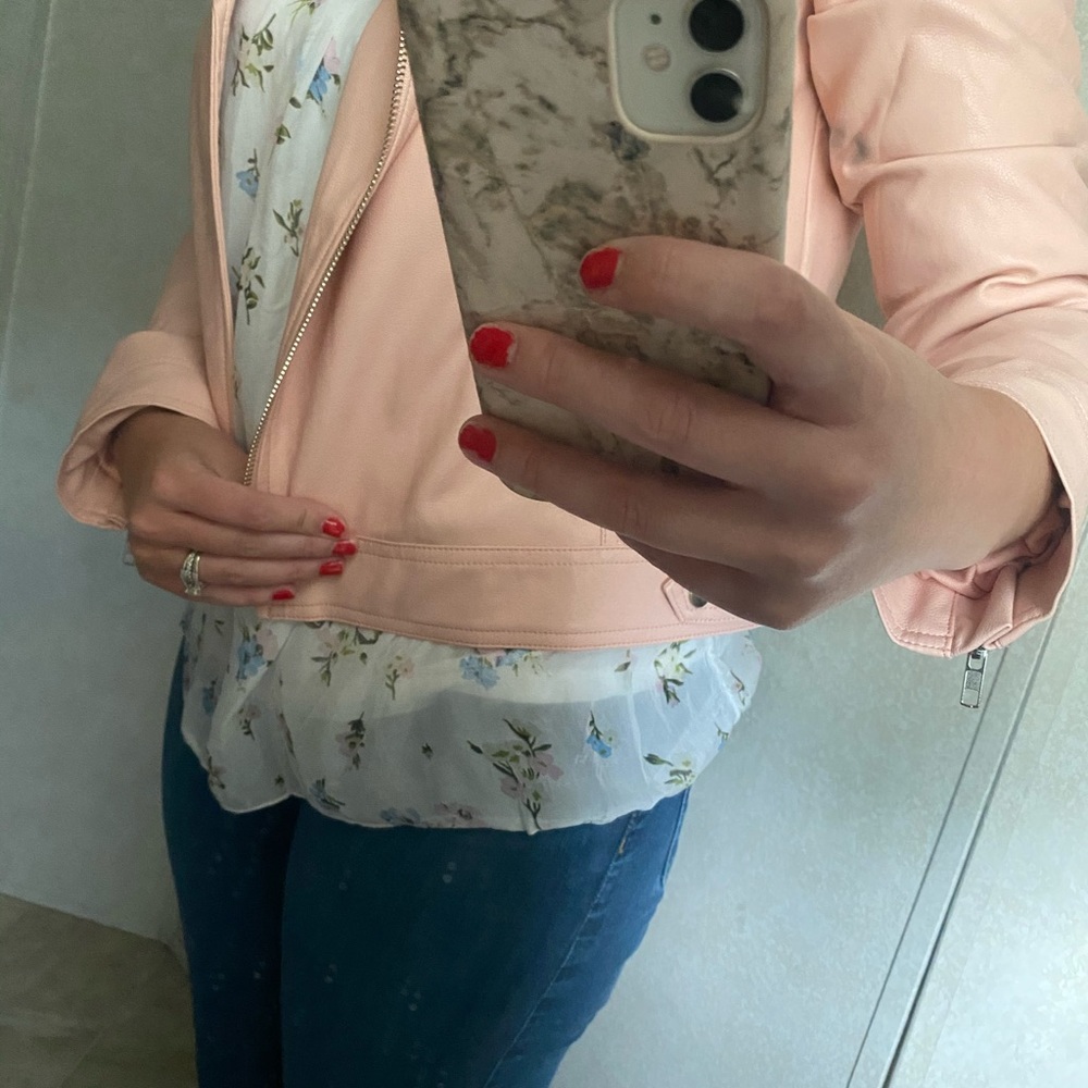 Soft pink leather jacket